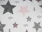 Preview: Baumwoll Renforcé Seitenschläferkissen Bezug 40x145cm - Sterne mit kreisen und Punkten - Weiß, Rosa, Schwarz - 100% Baumwolle Stillkissenbezug (KY-610-1)