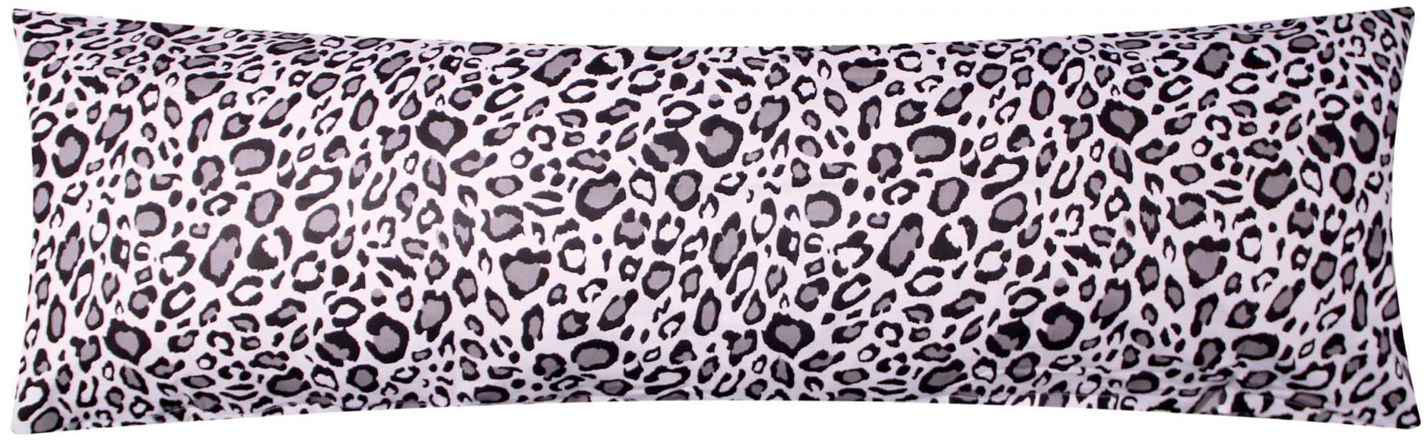 Baumwoll Renforcé Seitenschläferkissen Bezug 40x145cm - Felloptik, Leoparden Muster in schwarz und weiß - 100% Baumwolle Stillkissenbezug (370-1)